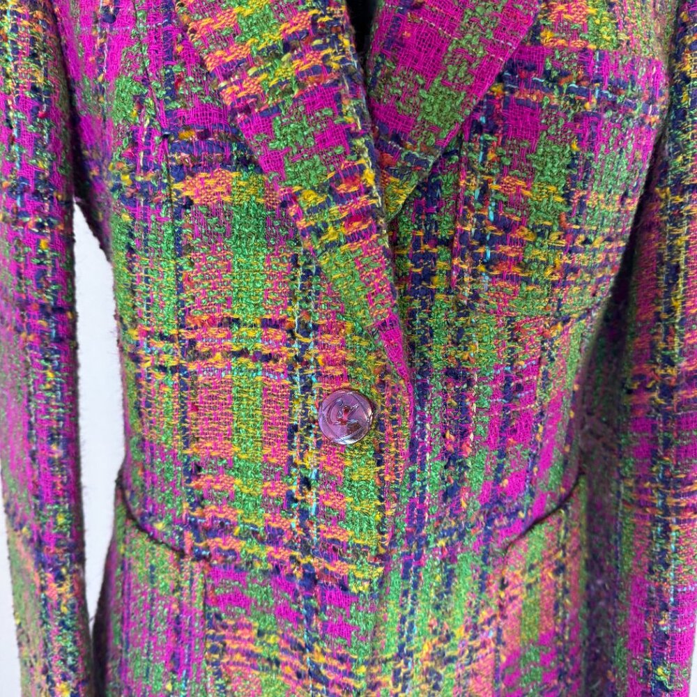 Vintage Bazar Christian LaCroix Sz 40FR Multicolor Wool Blend Academia Suit - Picture 2 of 16